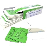 IMEDS Training Sutures 5/0 Nylon, Box of 12 Pcs Suture Thread with Needle, Demo Teaching Set