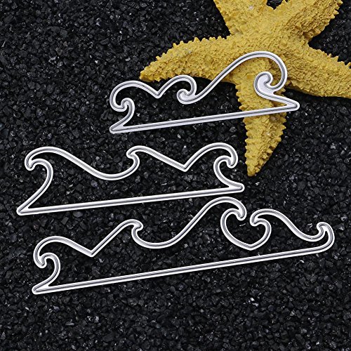 image for Bottone Sea Wave Metal Cutting Dies Stencil DIY Scrapbooking Album Car