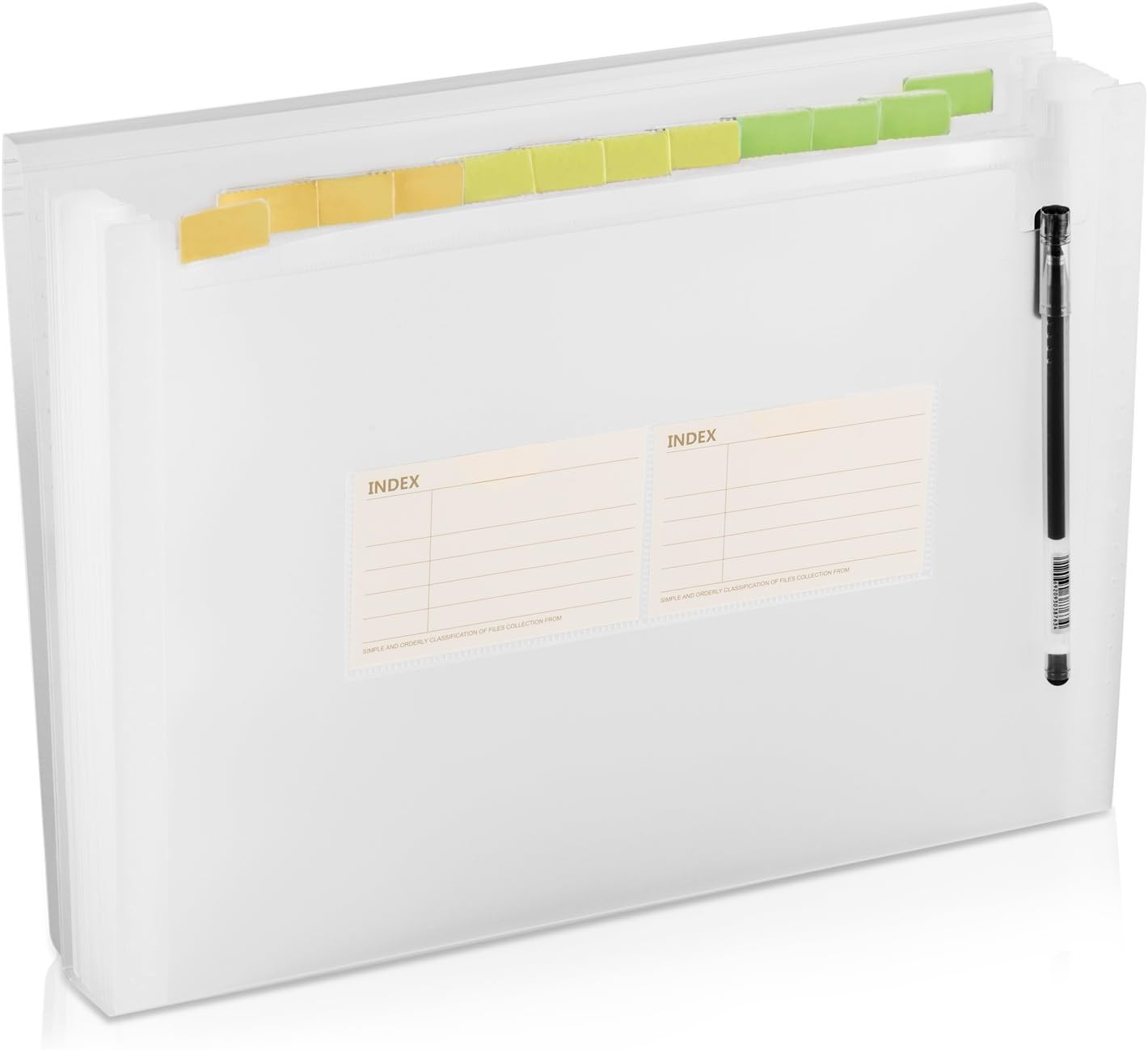 AhfuLife® 13 Pockets A4 Expanding File Folder with 2 Business Card