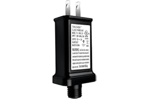 NEHBUJIN 12V 1.5W LED Power Supply TS-18WL12V LED Transformer Class 2 Power Unit US Plug Adapter Replacement, Seasonal-Use LED Driver for LED String Light, Christmas Holiday Lighting (12V1.5A)