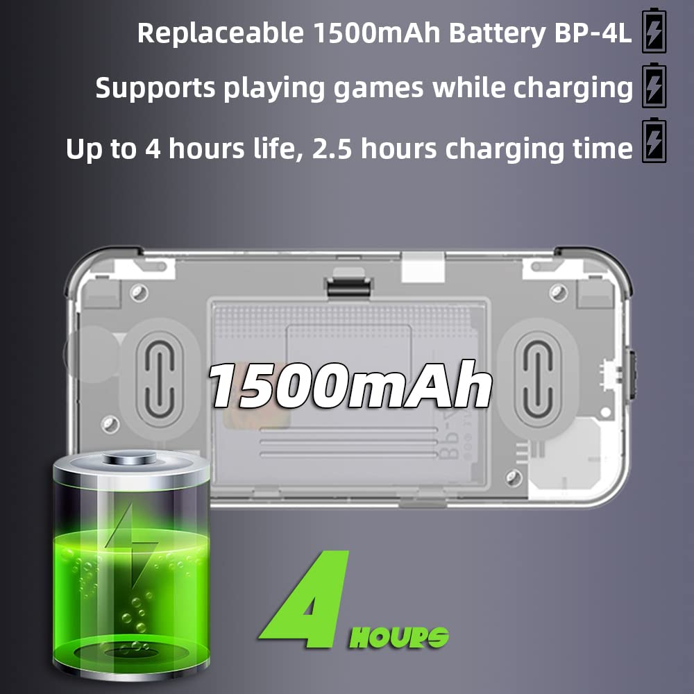 Q90 Handheld Game Console 3 inch Retro Handheld Video Games Consoles Built-in Classic Games Rechargeable Battery Portable Style Hand Held Game Consoles System Transparent