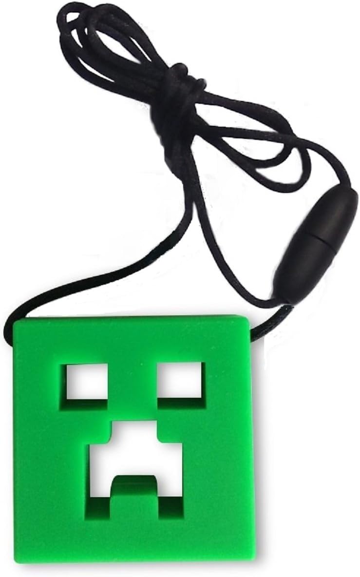 Chewelry Chewy Necklace Sensory Chews Autism Jewellery Aid Pendant Teething Tubes Therapy Toys for ADHD Biting & Special Needs Children/Adults who Need to Bite Chew/Fidget (Creeper Slim)