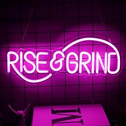 CKTBLEY Rise & Grind Neon Sign Pink Hustle LED Neon