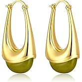 FANZE Huggie Hoop Dangle Earrings for Women, Gold Plated Dainty Minimalist Statement Lightweight Earring Fashion Trenday Jewelry Gift