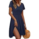 MOLERANI Womens Summer Dresses 2025 - Casual A-Line Sundress with Short Sleeves Floral Print for Beach Vacation S-3XL