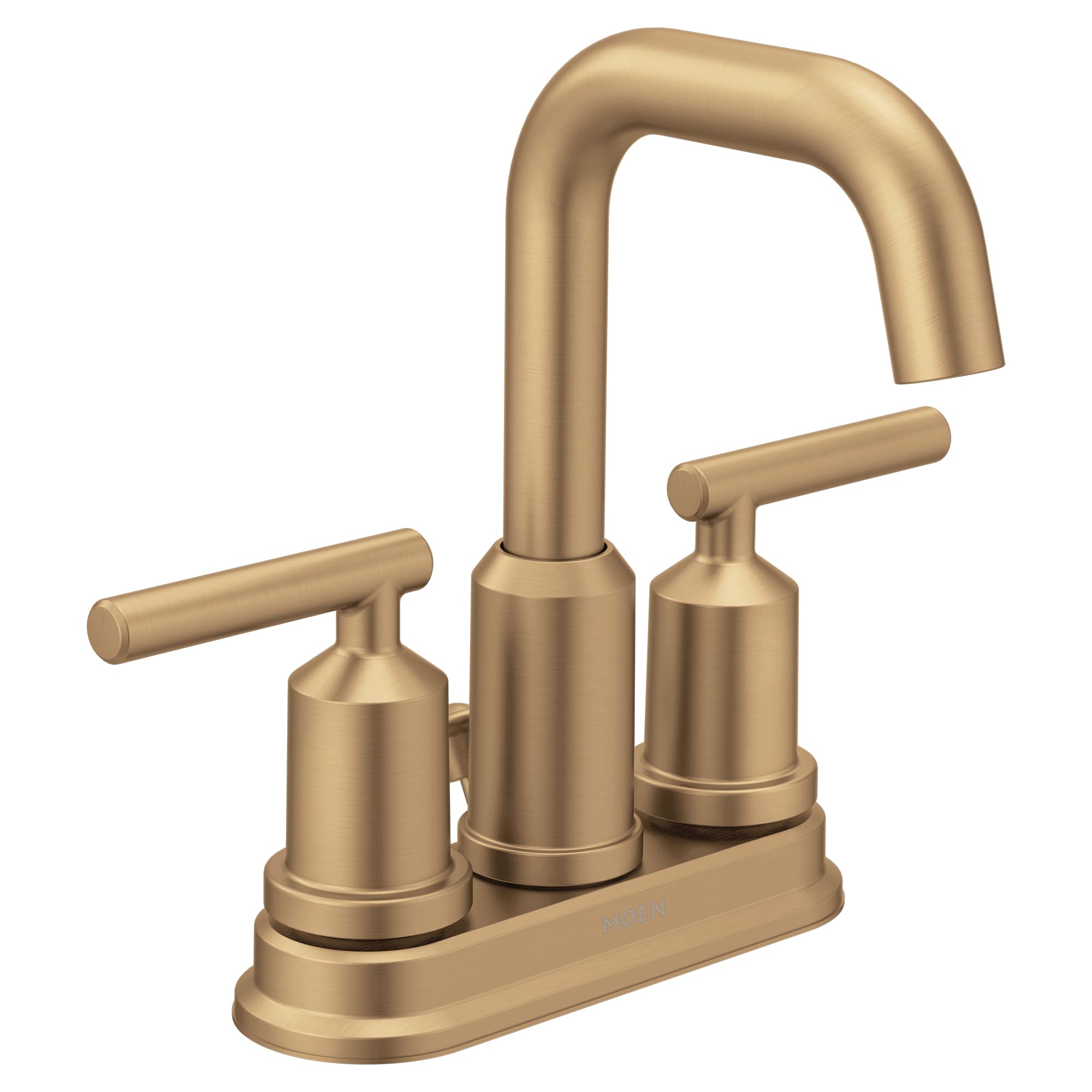 Moen Gibson Bronzed Gold Two-Handle Centerset High Arc Modern Bathroom Faucet with Drain Assembly, 6150BZG Image