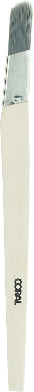 Coral 33473 Precision Angled Lining Fitch Paint Brush with Platinum Easy Clean Filaments 0.75 inch, Beige, Silver