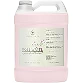 Rose Hydrosol - 128 oz - 1 Gallon - Pure, Steam Distilled, All Natural, Non GMO, Alcohol Free, Bulk Hydrating Toning Cleansing Floral Water Spray Mist Toner for Face Pores Locs Hair Body - OPO
