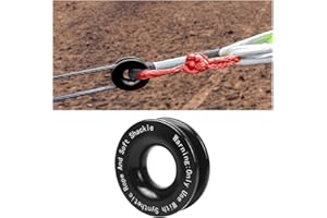 HZEL Car Winch Snatch Recovery Ring, 66000 LBS Break Strength Soft Shackle Synthetic & Rope Block Pulley Towing Ring, Automotive Exterior Accessories, Universal for ATV UTV SUV (Black)