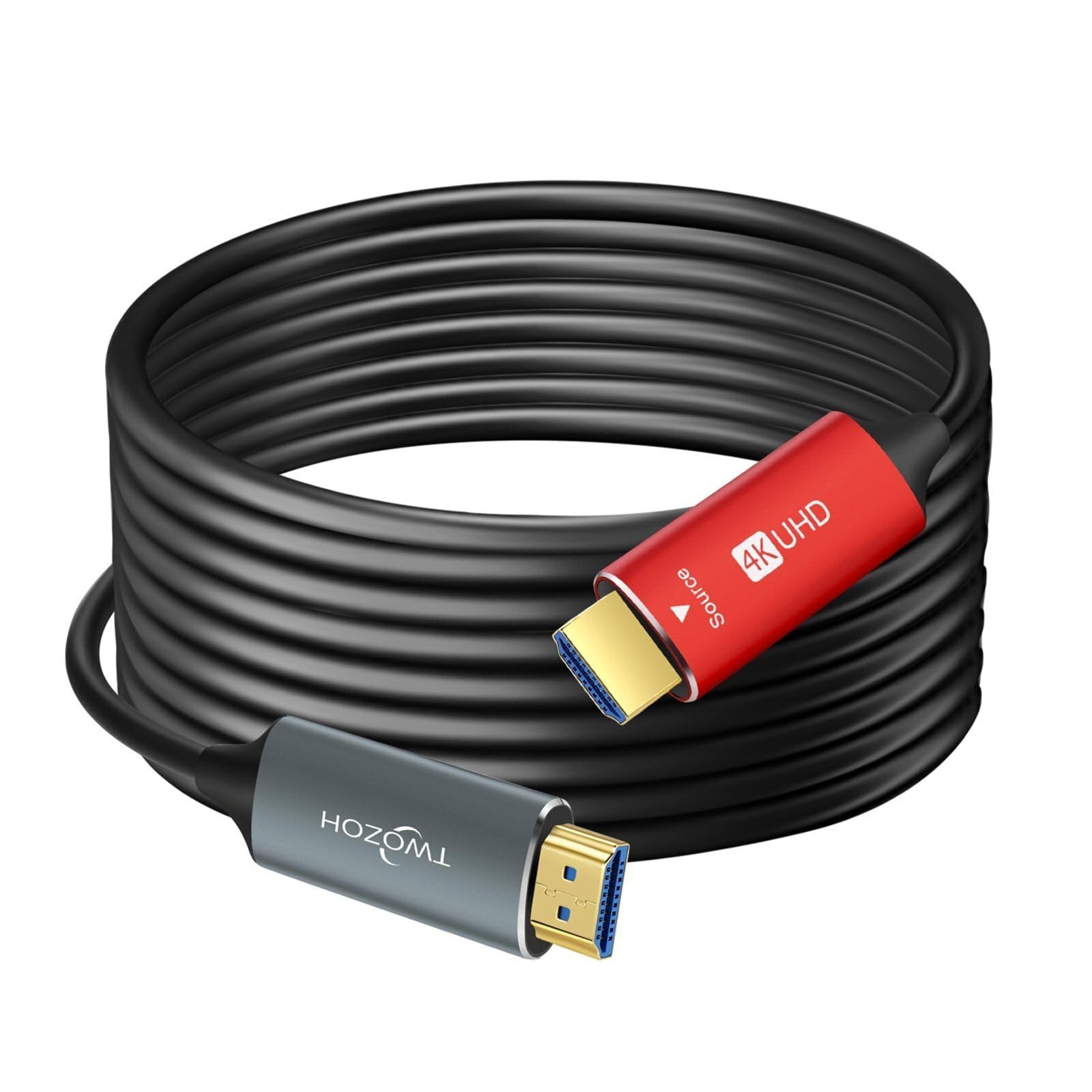 Twozoh HDMI Fiber Optic Cable 5M, 4K Fiber HDMI Lead Supports 4K@60Hz/18Gbps