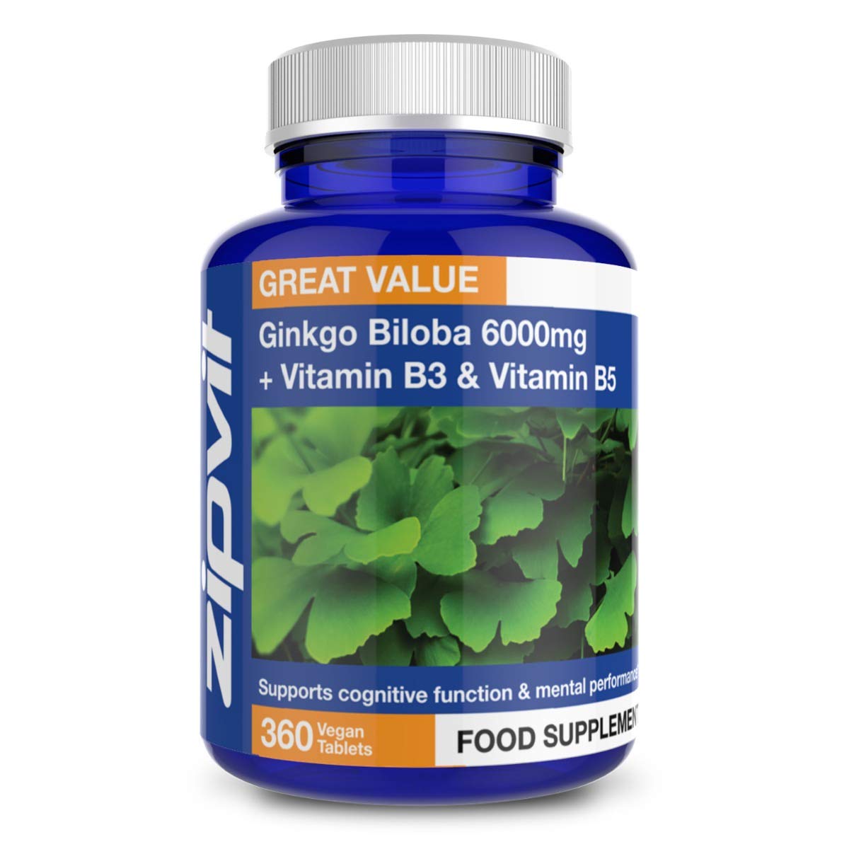 Ginkgo Biloba 6000mg Standardised Leaf Extract, 360 Vegan Tablets with
