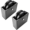 NINOSO 6" V-Groove Wheel - Cast Iron, 2000 Lb Capacity, For V Track, Gate Driveway (2 Wheels with Box)