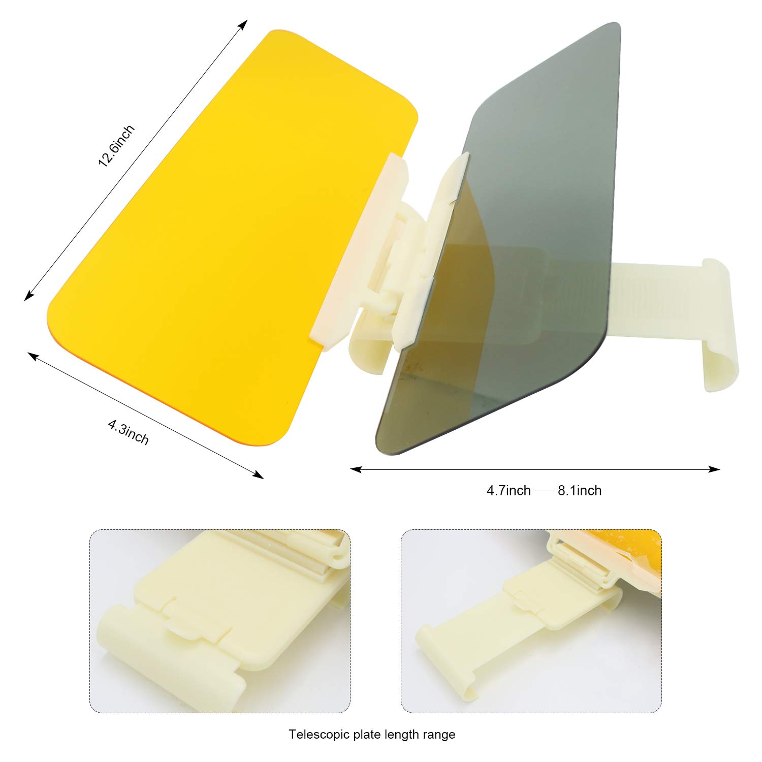 CAR-REP Auto Blendschutz Windschutzscheibe Sonnenblende Extender 2 in 1 für Tag- und Nachtgebrauch Schützt vor UV-Strahlung Scheinwerfer Heckklappen Reduziert die Augenbelastung