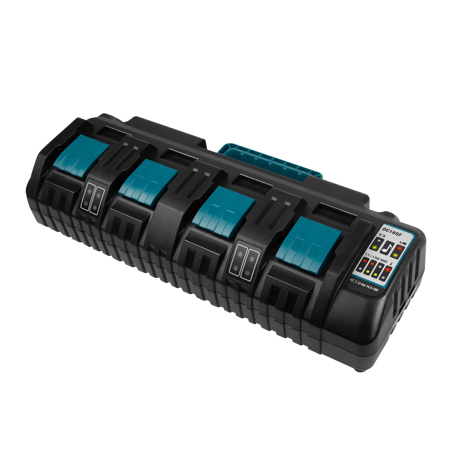 Photo 1 of Fancy Buying 4-Port 18V DC18SF Fast Charger with Dual USB Port Compatible with Makita 14.4V 18V LXT Li-ion BL1830 BL1840 BL1850 BL1860 BL1815 BL1430, Replace Makita DC18SF DC18RC DC18RD DC18RA