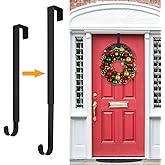 HEYHOUSE Wreath Hanger,Easter Decorations Adjustable Wreath Hanger for Front Door Decor from 14.9-25",Over The Door Hooks Org
