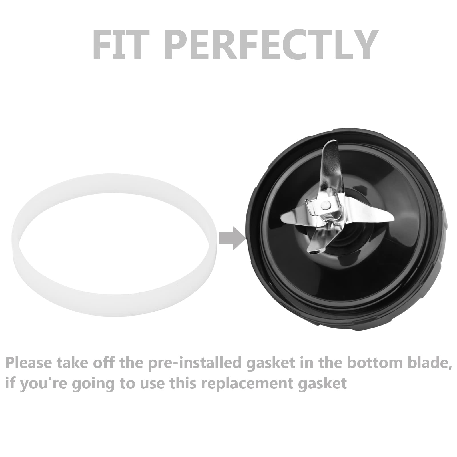 Ninja Blender Replacement Parts – Premium Grade 7 Fins Ninja Blender Blade for Ninja Blender Cups – Stainless Steel High Speed New Bearing – Leakproof Sealing Ring