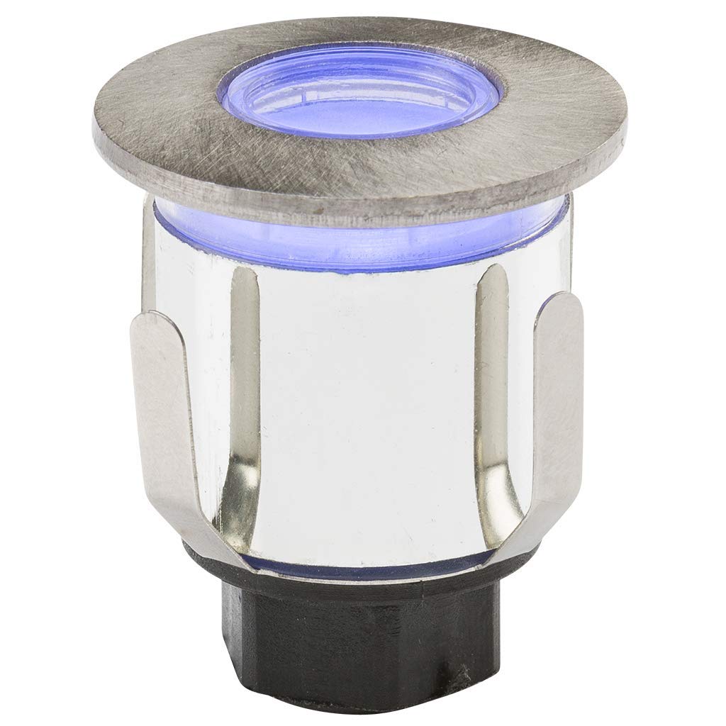 Knightsbridge IP65 LED Blue Mini Ground Light with 3 Interchangeable Heads, Metal, 0.6 W, Silver