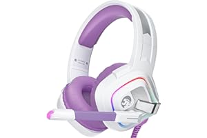 ZIUMIER Purple Gaming Headset with Mic, Xbox One Headset with Noise Canceling Mic, PS4 Headset with Stereo Surround Sound, Over-Ear Headphones for PC, PS4, PS5, Xbox One, Xbox Series S/X, Laptop