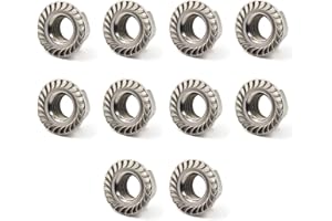 304 Stainless Steel Metric M14 Flange Nuts 14mm Hex Nut-10 Pack