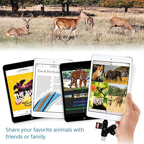 Trail Camera Viewer 4 in 1Memory SD Card Reader, Ethinker Game Camera