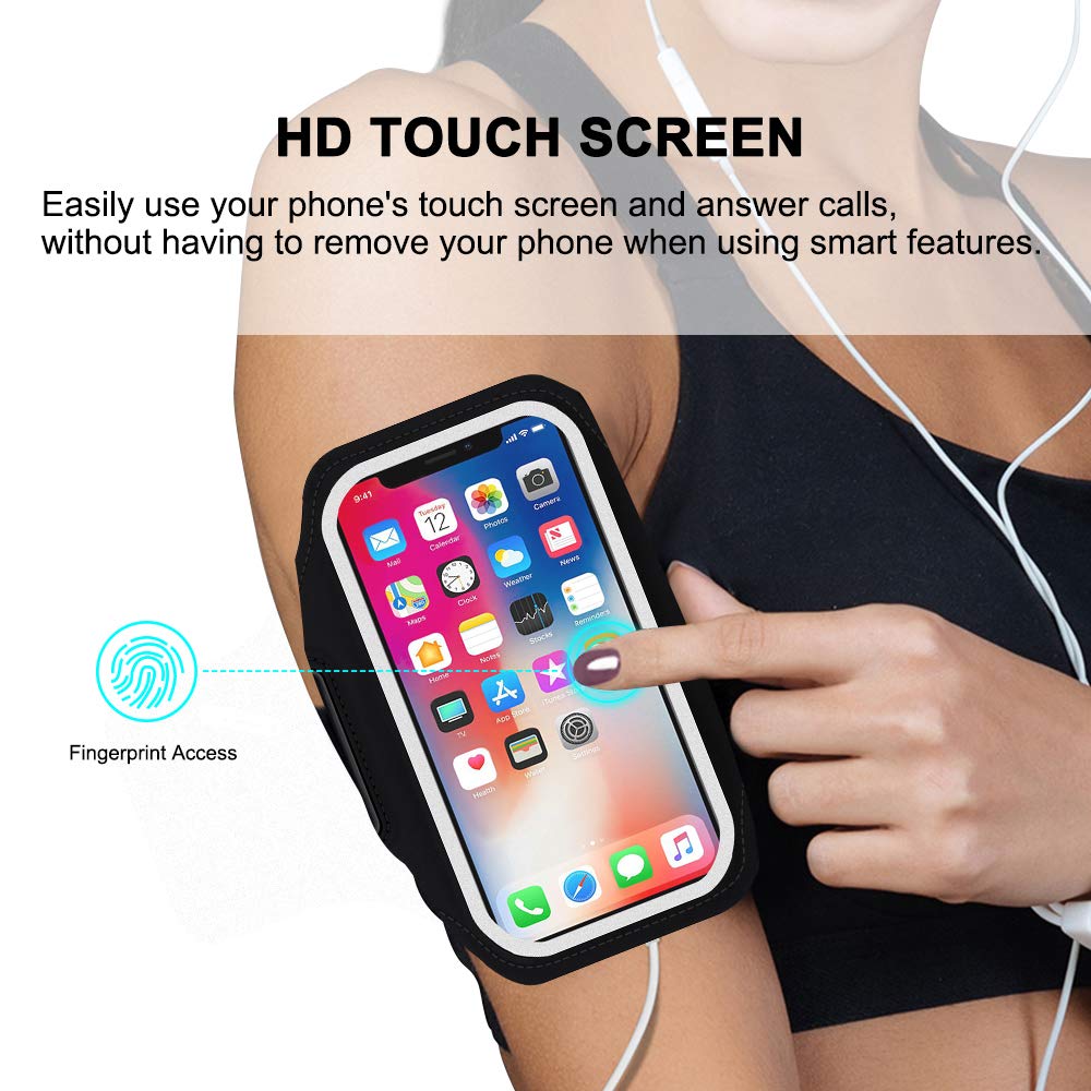 Guoguo Running Armband Case iPhone Xs Max/ 8/7,Samsung Galaxy S10/9/8,LG V30/40, Cell Phone Holder Adjustable & Skin-Friendly