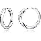 Aliyoham Silver Twisted Hoop Earrings, Hypoallergenic Sterling Silver Huggie Hoop Earrings Jewelry for Women​​