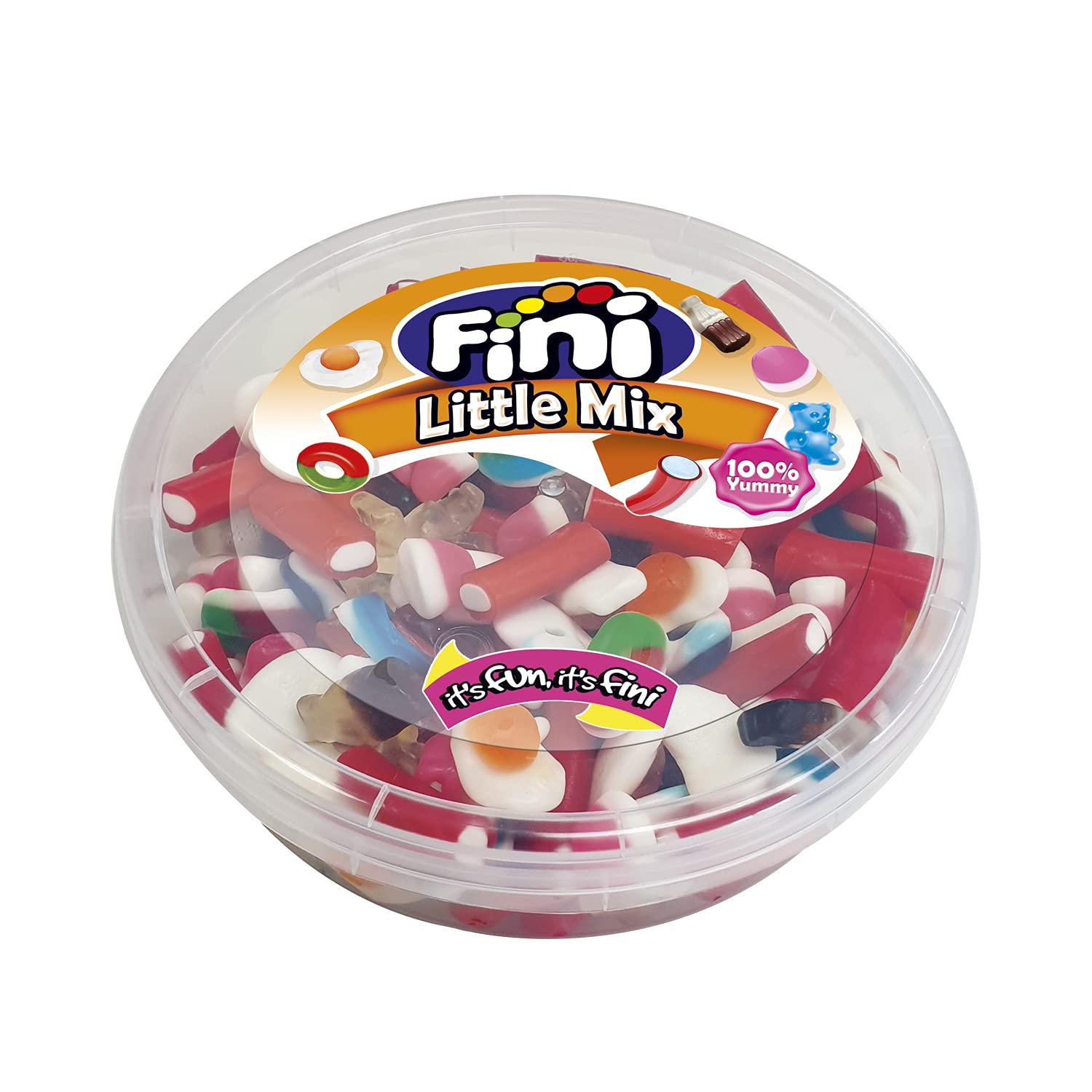 Fini Sweets Mua Fini Glossy container, unique fruit gum assortment sweets, 450 g ...