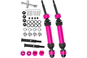 RCMYou Rear Drive Shaft CVD & Front Axles Upgrades Part for 1/10 Rustler VXL 2WD,Stampede VXL 2WD,Stainless Steel #45 Driveshaft with Hex,Pink