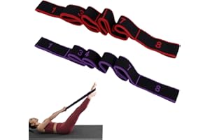 Numbered Fitness Resistance Bands, Stretching Strap with Clear Markings 8-Section Elastic Exercise Bands for Women Full Glute