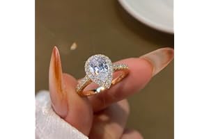 1pc Water Drop Surrounding Zircon Rings For Women Prom Wedding Anniversary Copper Ring Birthday Gift Fine Jewelry