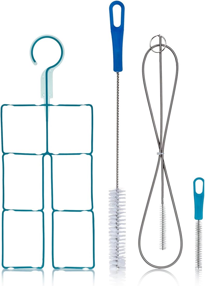 Camden Gear Hydration Bladder Cleaning Kit. Universal Fit for All Bladders, 4 in 1 Cleaner Set, Long Brush for Tube, Small Brush for Bite Valve Hose, Big Brush for Bladder & Collapsible Hanger