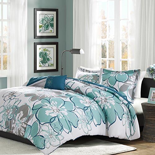 Mi Zone Skylar Blue/Grey Printed Comforter Set | Full/Queen Size