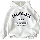 RoseSeek Girl's Preppy Letter Graphic Hoodie Hooded Long Sleeve Sweatshirts Cute Pullover Tops