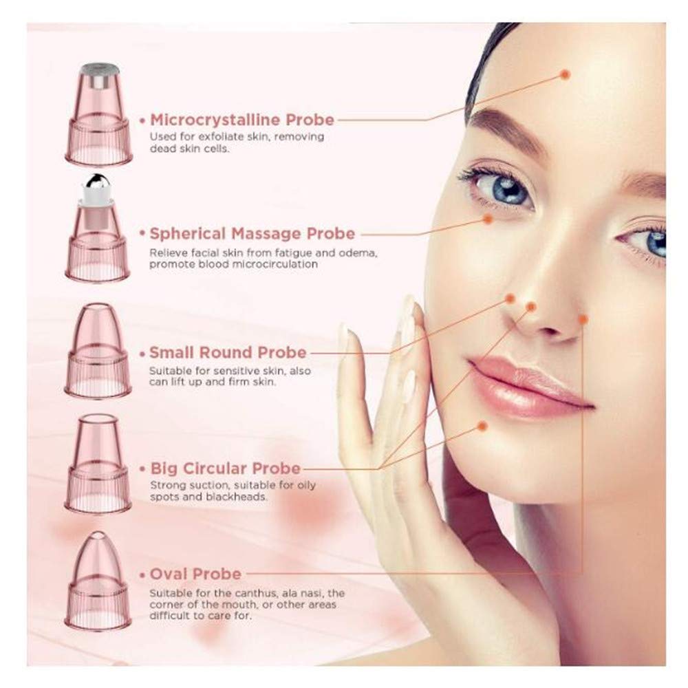 Amazon.com : Limpiador de Poros, Eliminador de Puntos Negros 5 Niveles de la Succión con USB Carga Portátil para Eliminación de Espinillas y Acné, ...