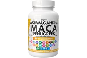 16-in-1 Ashwagandha, Maca, Fenugreek & Tongkat Ali Supplement for Men & Women | 9256MG High-Potency Formula with Horny Goat W