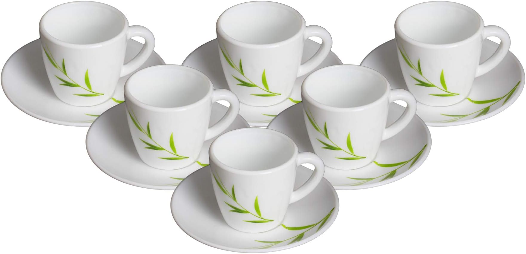 Ricca Cello Imperial Cup and Saucer Set, 100ml, Set of 6, (Bamboo Grove)