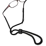 GenericSporty Black Eyeglass Holder Croakies long String retainer neck strap cord
