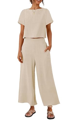 Linen Amazon Women's Two Piece Outfits ZESICA Women's Piece