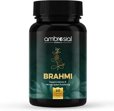 AMBROSIAL Bacopa Monnieri Brahmi Capsules 500mg 60 Tablets Non-GMO Gluten Free