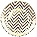 Just Artifacts Round Paper Party Plates 9in (12pcs) - Metallic Gold Chevron - Decorative Tableware for Birthday Parties, Baby Showers, Grad Parties, Weddings, and Life Celebrations!