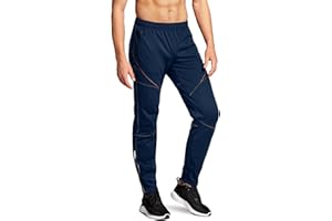 TSLA Men's Thermal Fleece Lined Cycling Pants, Windproof Winter Running Bike Pants for Cold Weather