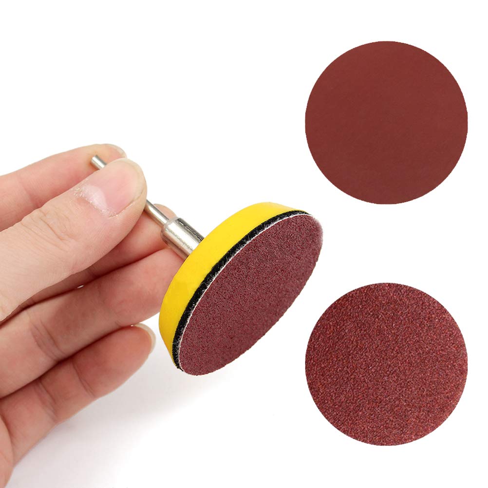 130pcs 2 Inch Sanding Discs Pad, Uspacific Backer Plate 1/4" Shank Sponge Cushions for Drill Grinder Rotary Tools 60-3000 Grit Sandpapers: Industrial & Scientific