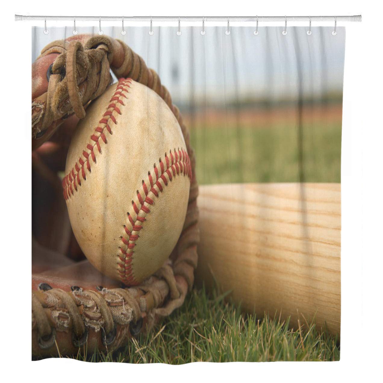 Garden Curtains Bathroom Supplies Accessories Baseball Bat Ball
