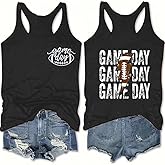 Gameday Outfits Women Cute Football Shirts Sunday Funday Game Day Graphic Tee Tank Tops