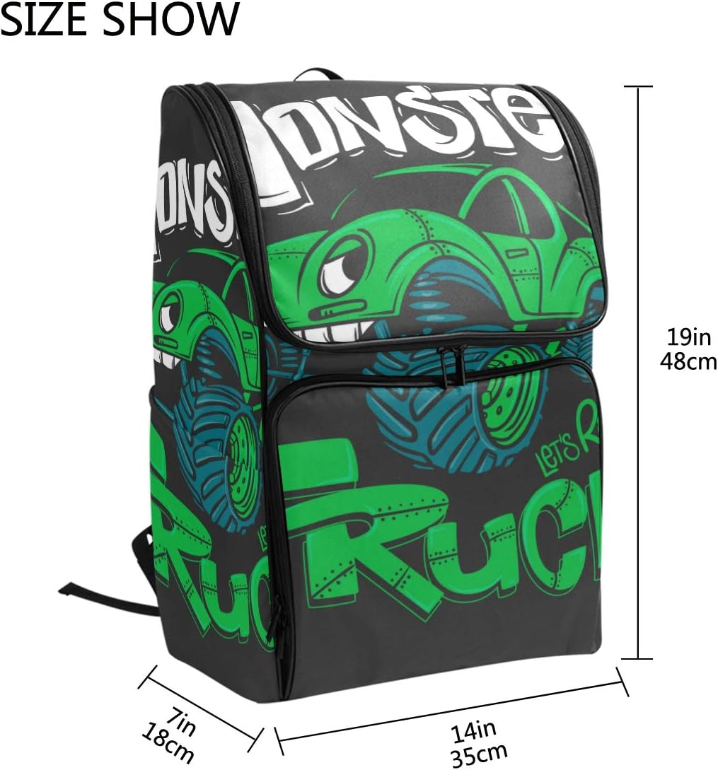 Amazon Nikivivi リュック 大容量 レディース メンズ 旅行 大きめ リュックサック モンスタートラックベクトルイラストtシャツプリント 可愛い カレッジバックパック おしゃれ 通勤 通学 Pc 登山 かわいい 軽量 多機能 出張 高校生 男女兼用 Nikivivi Pcバッグ