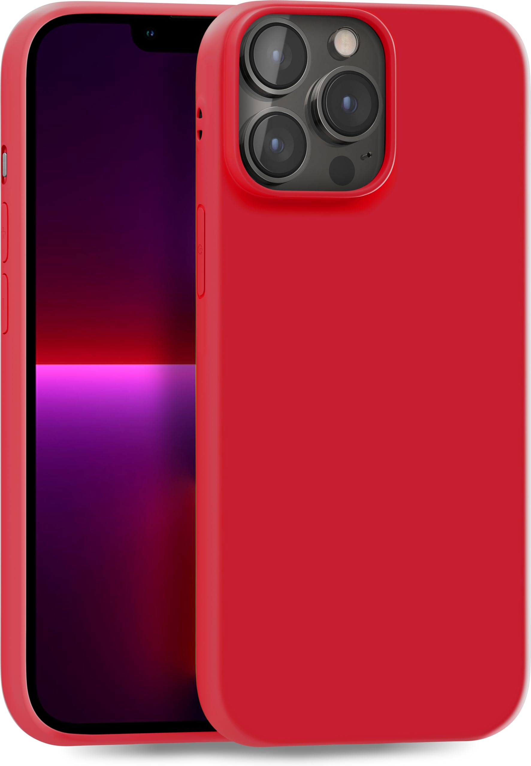 MyGadget TPU Case for iPhone 13 Pro Max - [ Camera Protection & Anti Fingerprint ] - Silicone Cover with Soft Touch & Anti Scratch Shell - Matte Red