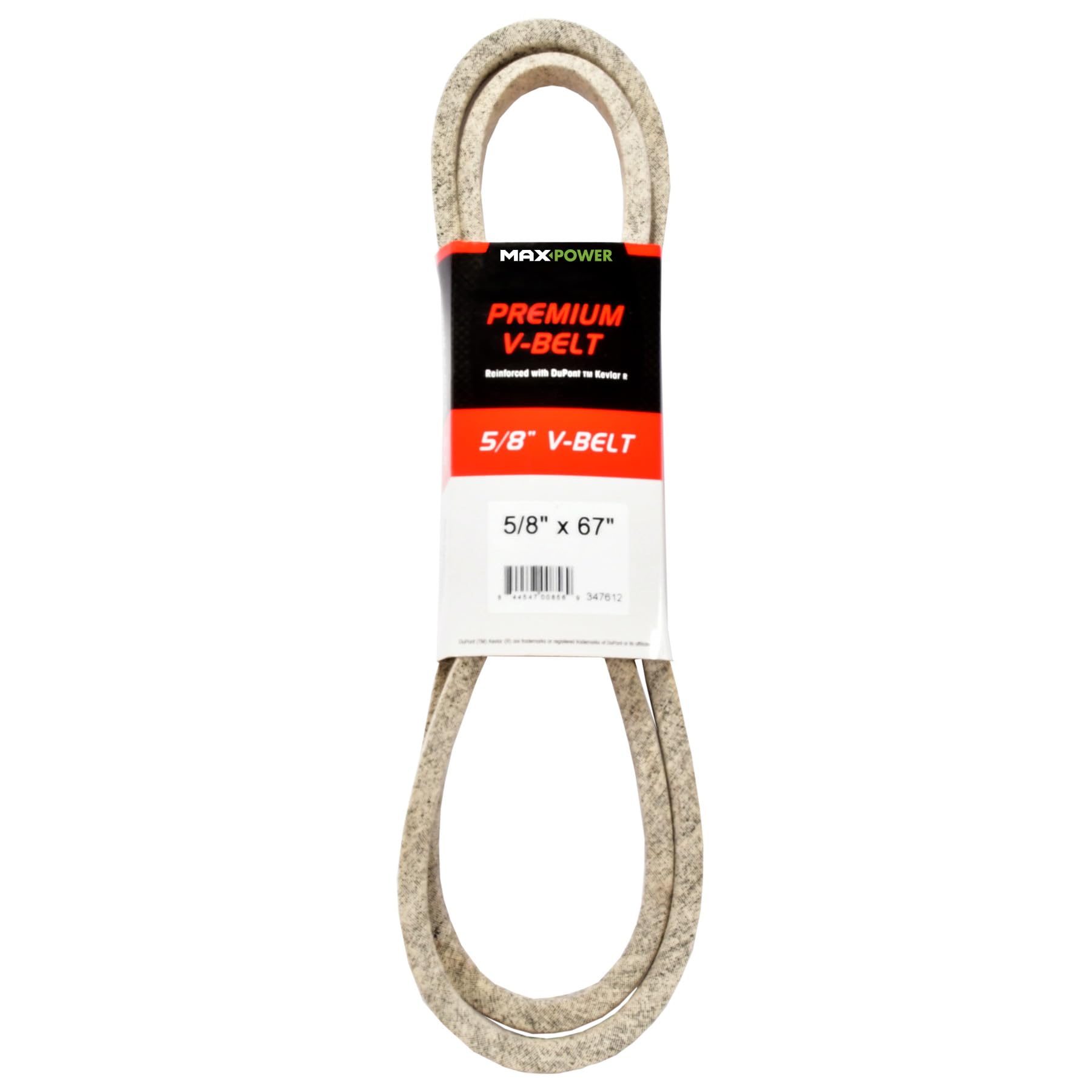 Maxpower 347612 Premium Belt Reinforced with Kevlar Fiber Cords, 5/8" x 67"