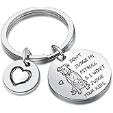 DZOSW Pitbull Owner Keyring Dog Dad Jewelry Dog Christmas Jewelry Vet Keychain