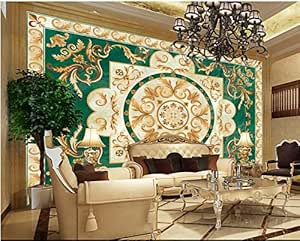 LWCX Techo 3D Personalizadas Murales Azulejos De Mármol Wallpaper