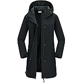 33,000ft Women's Waterproof Long Rain Coats with Mesh-Lind Breathable Rain Jacket with Hood Trench Coats Windbreaker